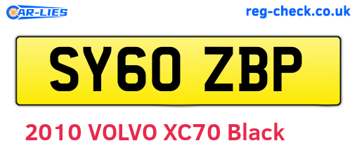 SY60ZBP are the vehicle registration plates.