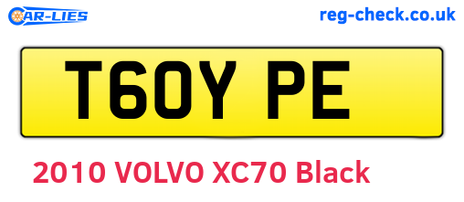 T60YPE are the vehicle registration plates.