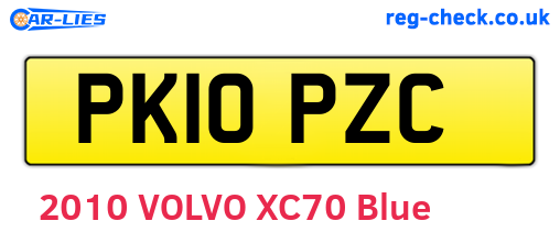 PK10PZC are the vehicle registration plates.
