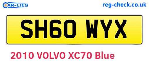 SH60WYX are the vehicle registration plates.
