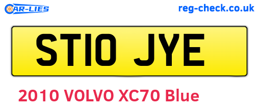 ST10JYE are the vehicle registration plates.