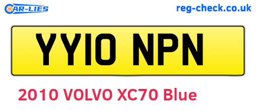 YY10NPN are the vehicle registration plates.