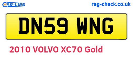 DN59WNG are the vehicle registration plates.