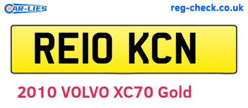 RE10KCN are the vehicle registration plates.
