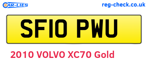 SF10PWU are the vehicle registration plates.