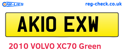 AK10EXW are the vehicle registration plates.