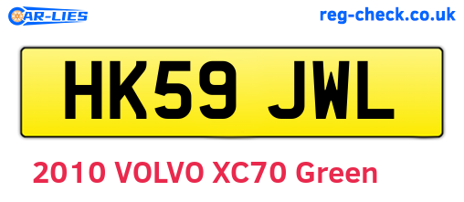 HK59JWL are the vehicle registration plates.