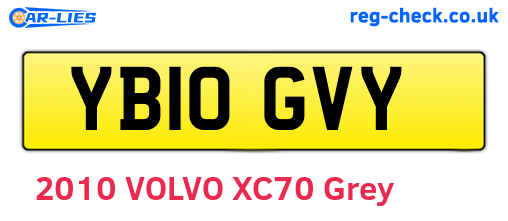 YB10GVY are the vehicle registration plates.