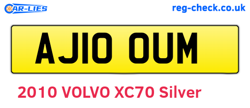 AJ10OUM are the vehicle registration plates.