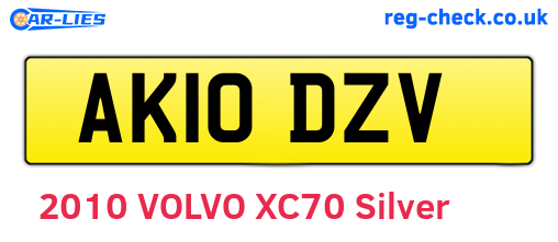 AK10DZV are the vehicle registration plates.