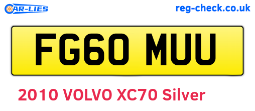 FG60MUU are the vehicle registration plates.