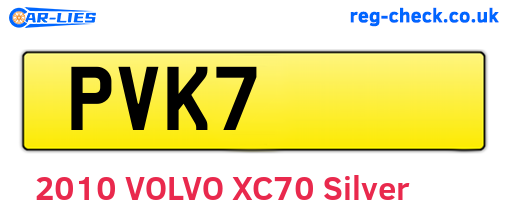 PVK7 are the vehicle registration plates.