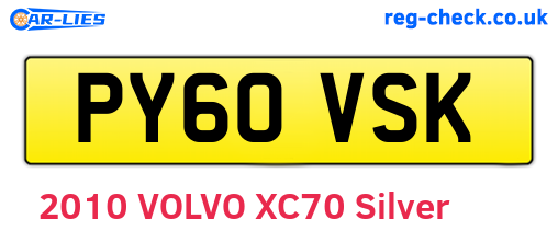 PY60VSK are the vehicle registration plates.