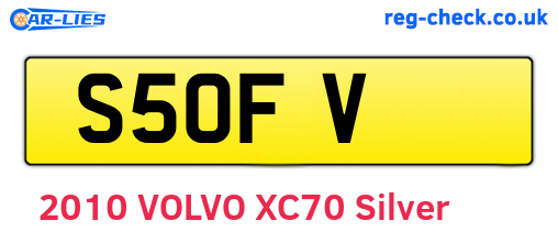 S5OFV are the vehicle registration plates.