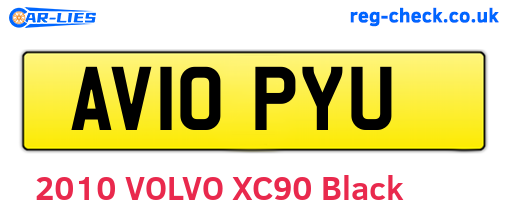 AV10PYU are the vehicle registration plates.