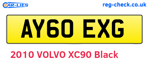 AY60EXG are the vehicle registration plates.