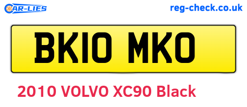 BK10MKO are the vehicle registration plates.