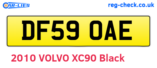 DF59OAE are the vehicle registration plates.