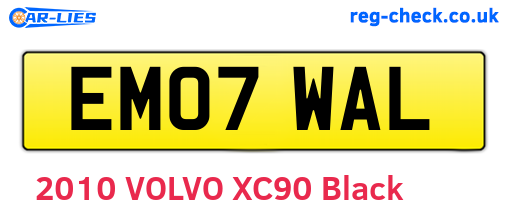 EM07WAL are the vehicle registration plates.