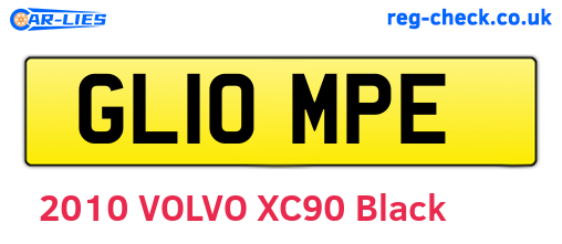 GL10MPE are the vehicle registration plates.