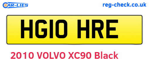 HG10HRE are the vehicle registration plates.