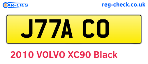J77ACO are the vehicle registration plates.