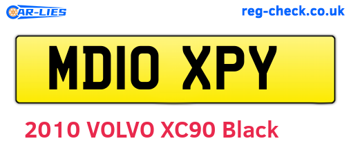 MD10XPY are the vehicle registration plates.
