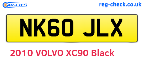 NK60JLX are the vehicle registration plates.