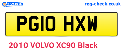 PG10HXW are the vehicle registration plates.