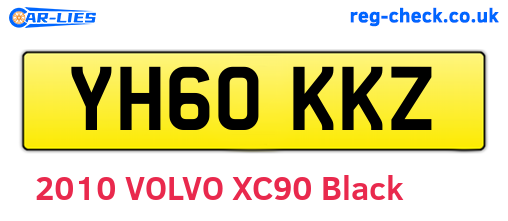 YH60KKZ are the vehicle registration plates.