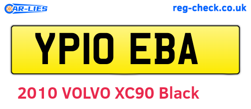 YP10EBA are the vehicle registration plates.
