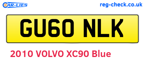 GU60NLK are the vehicle registration plates.
