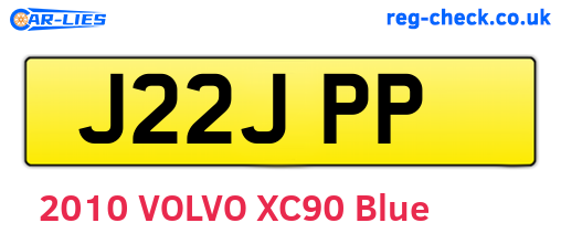 J22JPP are the vehicle registration plates.