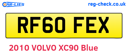 RF60FEX are the vehicle registration plates.