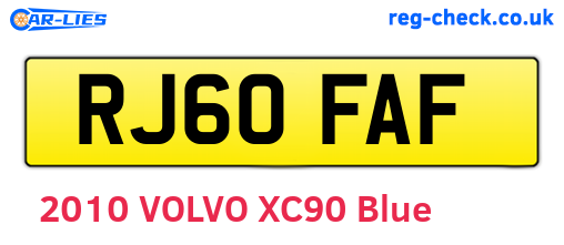 RJ60FAF are the vehicle registration plates.