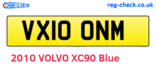 VX10ONM are the vehicle registration plates.