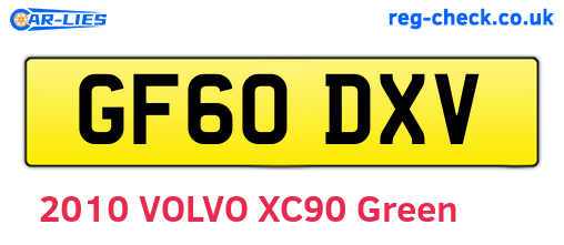 GF60DXV are the vehicle registration plates.