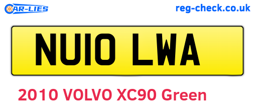 NU10LWA are the vehicle registration plates.