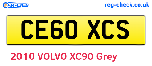 CE60XCS are the vehicle registration plates.