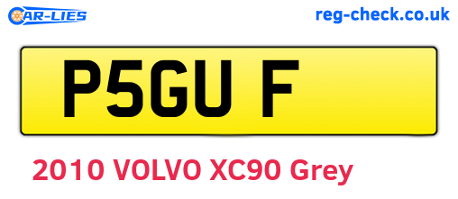 P5GUF are the vehicle registration plates.