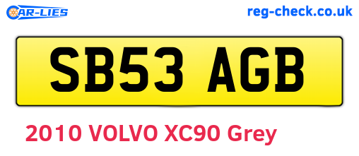 SB53AGB are the vehicle registration plates.