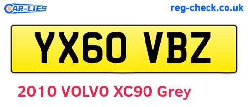 YX60VBZ are the vehicle registration plates.