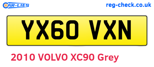 YX60VXN are the vehicle registration plates.