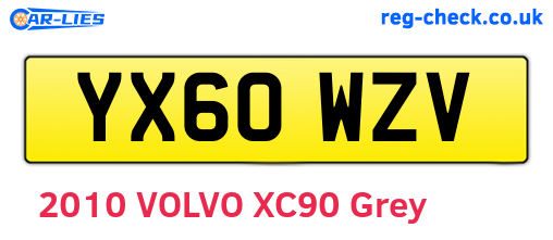 YX60WZV are the vehicle registration plates.