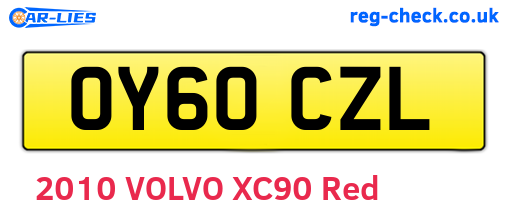OY60CZL are the vehicle registration plates.