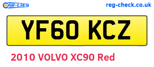 YF60KCZ are the vehicle registration plates.