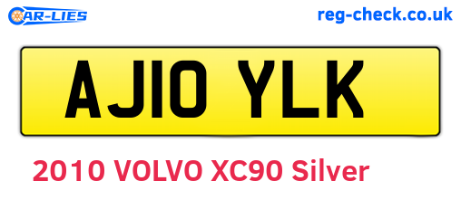 AJ10YLK are the vehicle registration plates.