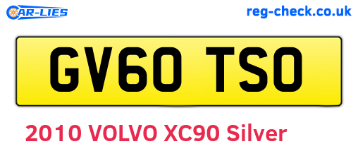 GV60TSO are the vehicle registration plates.