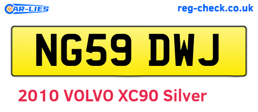 NG59DWJ are the vehicle registration plates.