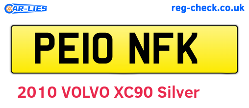 PE10NFK are the vehicle registration plates.